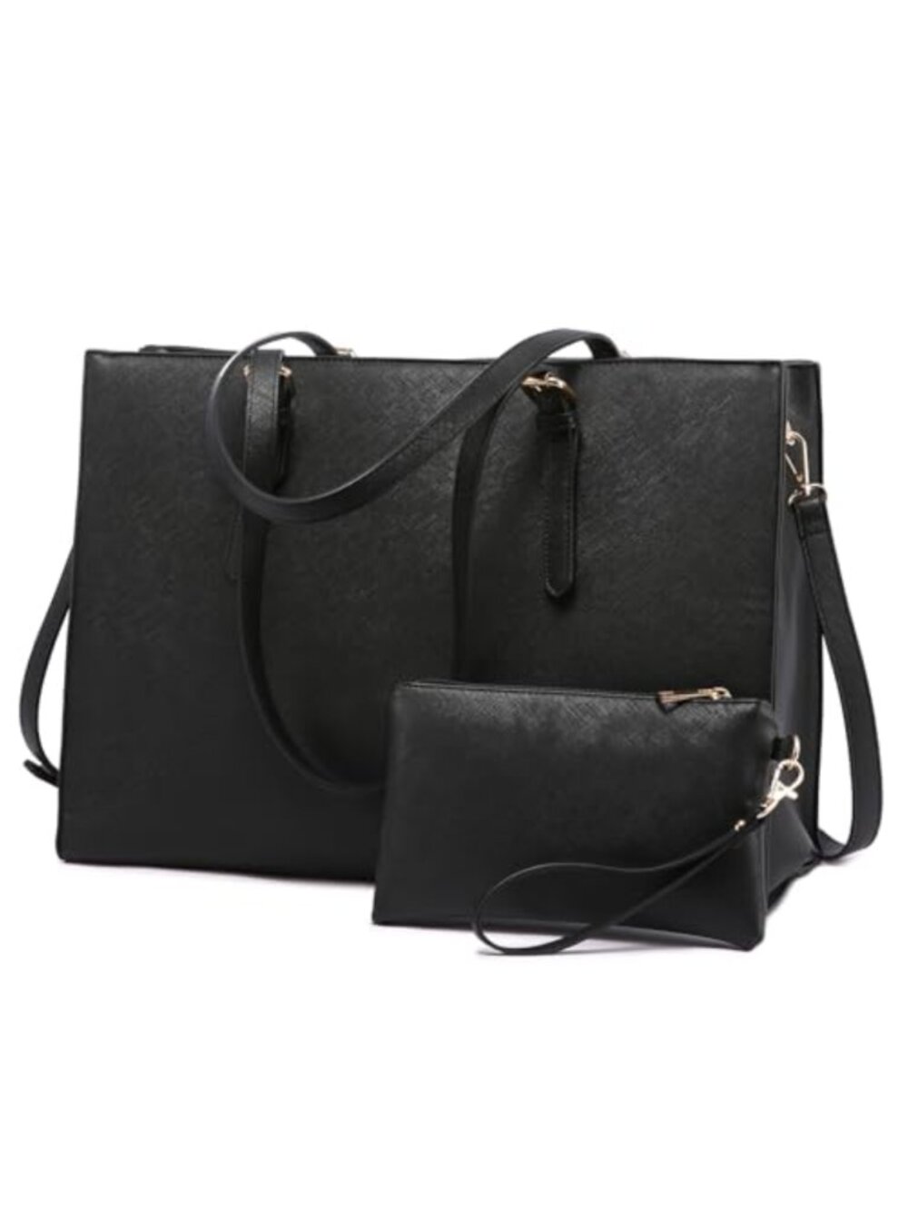 LOVEVOOK Laptop Tote Bag PU Leather Briefcase 15.6-inch
